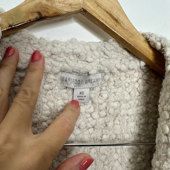 BAREFOOT DREAMS Boucle Cardi in Almond BDWNV1105 cozy open front women's XS - Picture 4 of 6